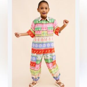 Farm Rio | Linen Sweet Orchard Kids Jumpsuit 10